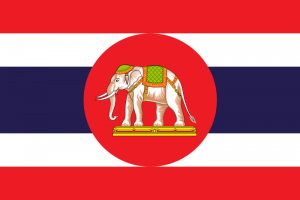 Thailand Royal Navy Ensign with a white elephants